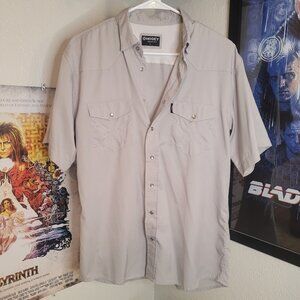 HOOEY Habitat button down short sleeve shirt pearl snaps - Men's Med